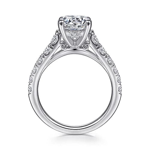 Piper - 14K White Gold Round Diamond Engagement Ring - Everett Jewelry