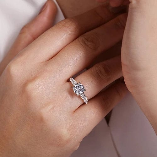 Piper - 14K White Gold Round Diamond Engagement Ring - Everett Jewelry