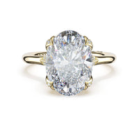 Sculpted Crescent | Oval Petal - Crown Pavé Accent Solitaire - Everett Jewelry