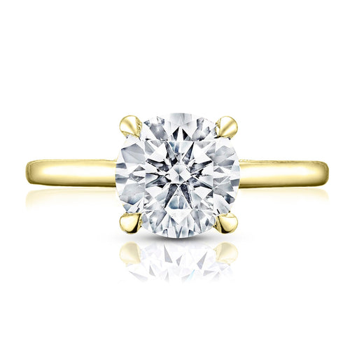 Round brilliant-cut natural diamond engagement ring in white gold at Everett Jewelry in Shreveport.