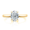 Solitaire Oval Center Diamond Engagement Ring with Peek - A - Boo Diamonds - Everett Jewelry