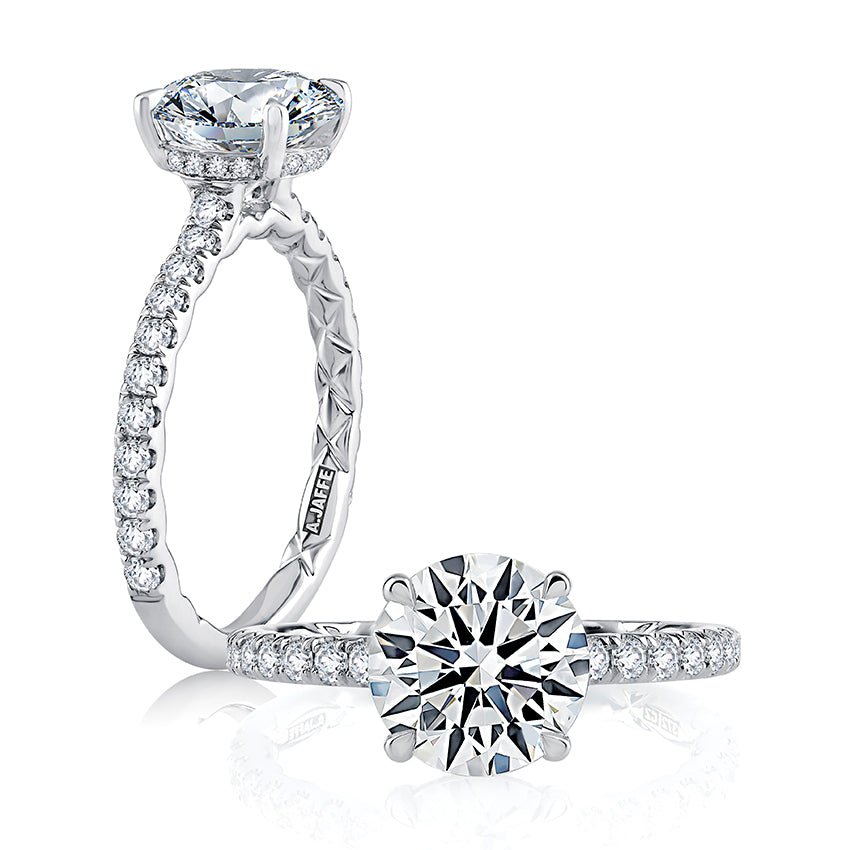 Statement Round Quilted Engagement Ring - Everett Jewelry
