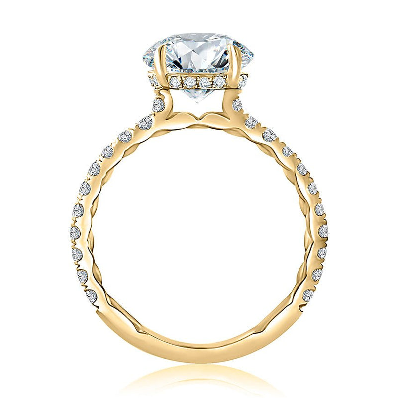 Statement Round Quilted Engagement Ring - Everett Jewelry