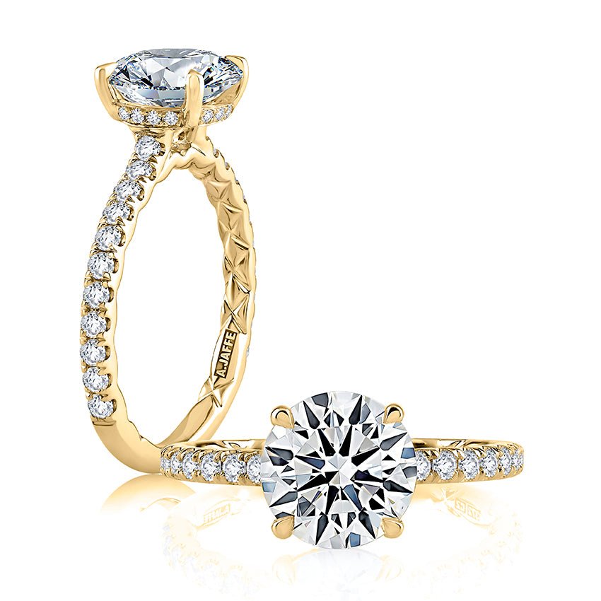Statement Round Quilted Engagement Ring - Everett Jewelry