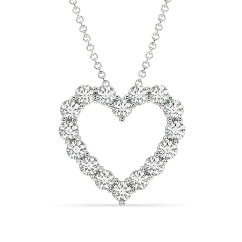 Sterling Silver Heart Lab Grown Diamonds - Everett Jewelry