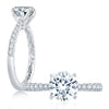 Tapered Diamond Pavé Engagement Ring with Quilted Interior - Everett Jewelry
