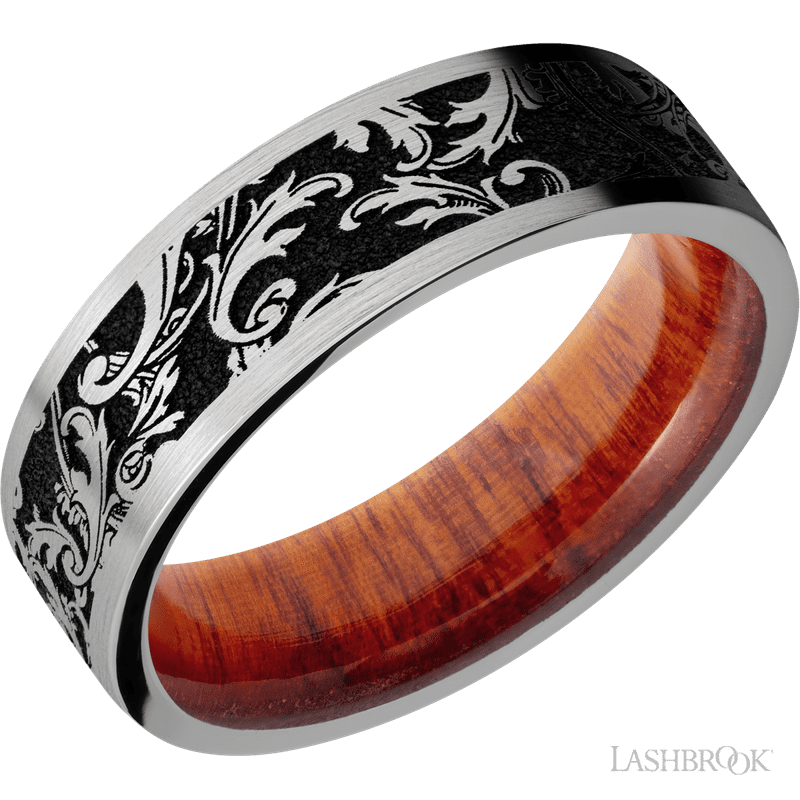Titanium with Satin Finish and Pernambuco - Everett Jewelry