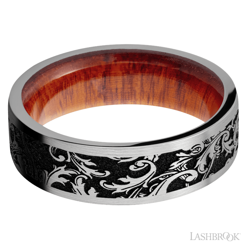 Titanium with Satin Finish and Pernambuco - Everett Jewelry