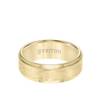 Triton 8MM Tungsten Carbide Ring with Hammered Center - Everett Jewelry