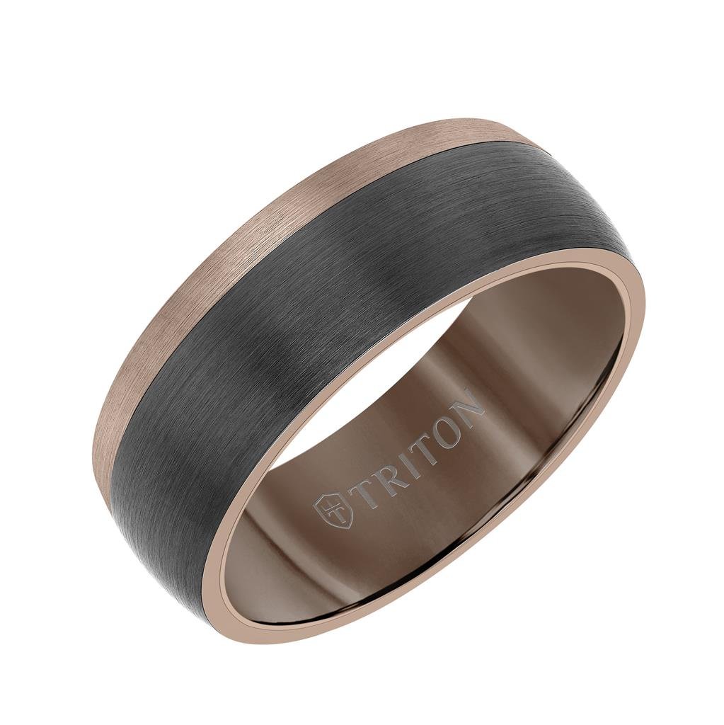 Triton Color Blocking Espresso Tungsten Carbide Ring - Everett Jewelry
