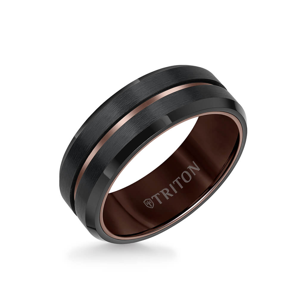 Triton Tungsten 2 Tone Carbide Ring - Everett Jewelry