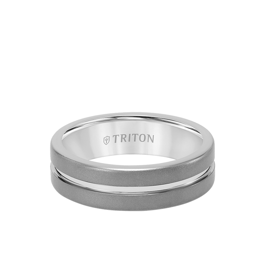 Triton Tungsten Carbide Ring with Sandblast Finish - Everett Jewelry