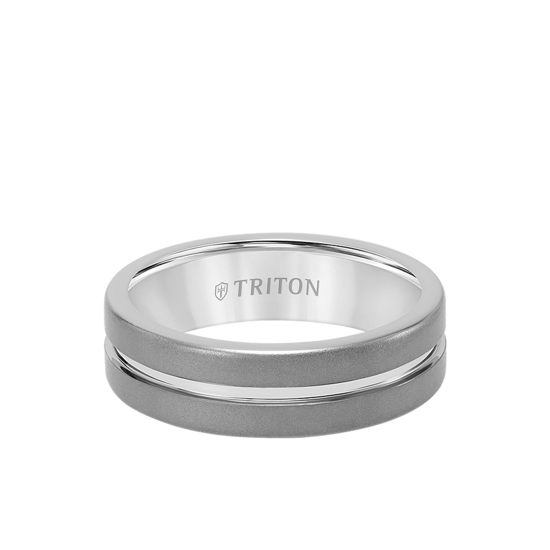 Triton Tungsten Carbide Ring with Sandblast Finish - Everett Jewelry