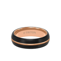 Triton Tungsten Carbide Two - Tone Ring with Brushed Finish - Everett Jewelry