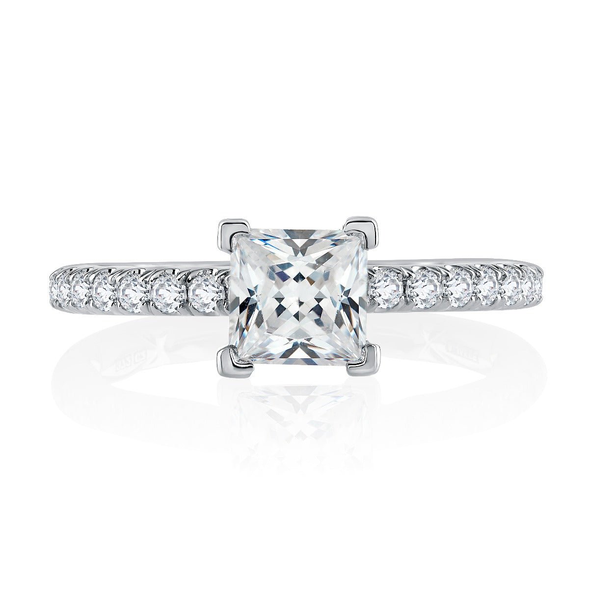 V - Tip Prong Princess Cut Diamond Engagement Ring - Everett Jewelry
