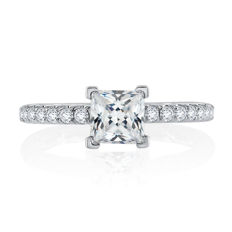 V - Tip Prong Princess Cut Diamond Engagement Ring - Everett Jewelry
