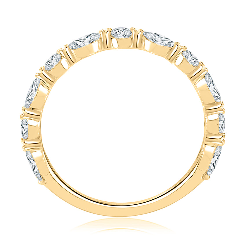 Alternating Round and Marquise Diamond Stackable Ring