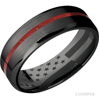 Zirconium with Satin , Polish Finish and Coral Inlay - Everett Jewelry