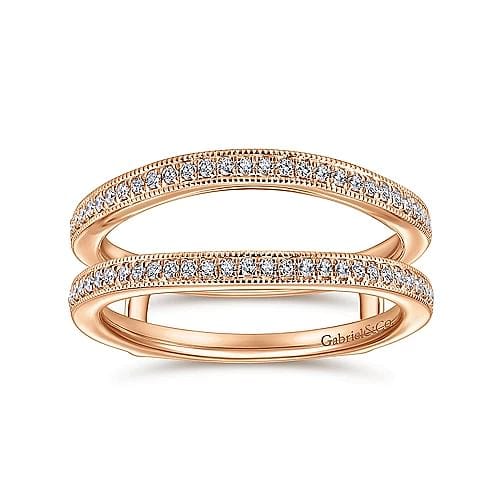 14K Rose Gold Diamond Matching Wedding Band - Everett Jewelry