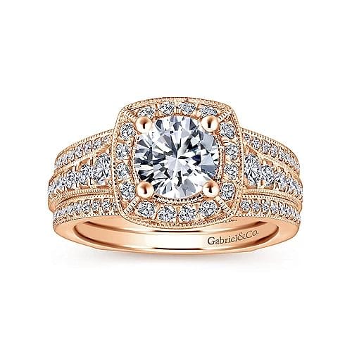 14K Rose Gold Diamond Matching Wedding Band - Everett Jewelry