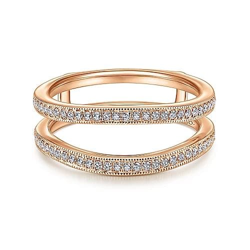 14K Rose Gold Diamond Matching Wedding Band - Everett Jewelry
