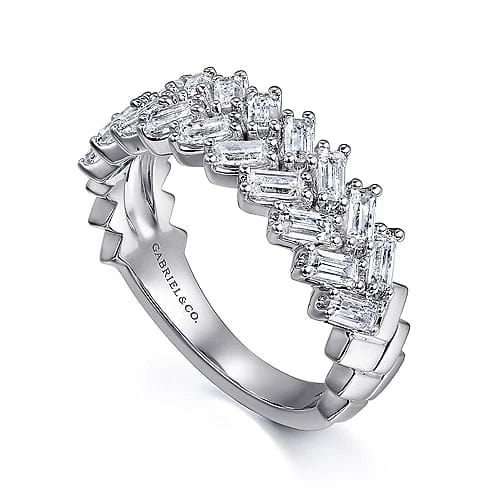 14K White Gold Baguette Diamond Anniversary Band - 0.95 ct - Everett Jewelry