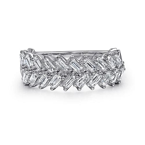 14K White Gold Baguette Diamond Anniversary Band - 0.95 ct