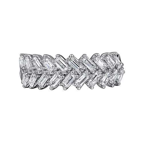 14K White Gold Baguette Diamond Anniversary Band - 0.95 ct - Everett Jewelry