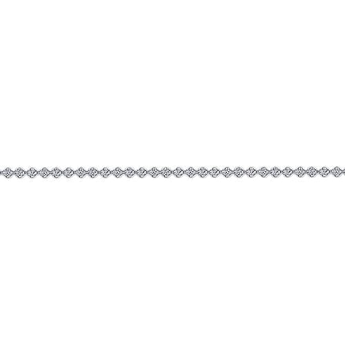 14K White Gold Buttercup Set Diamond Tennis Bracelet - Everett Jewelry