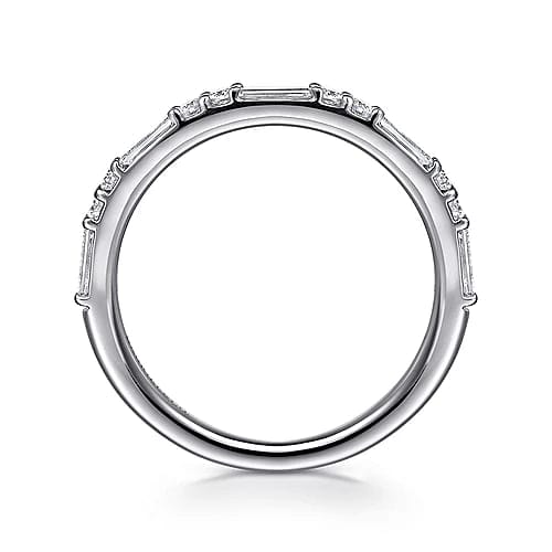 14K White Gold Diamond Matching Wedding Band - Everett Jewelry