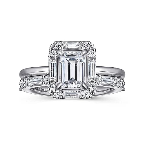 14K White Gold Diamond Matching Wedding Band - Everett Jewelry