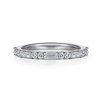 14K White Gold Diamond Matching Wedding Band - Everett Jewelry