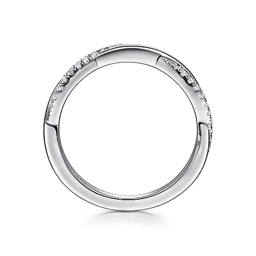 14K White Gold Twisted Diamond Anniversary Band - 0.16 ct - Everett Jewelry
