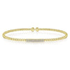 14K Yellow Gold Bujukan Bead Bangle with Diamonds - Everett Jewelry