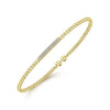 14K Yellow Gold Bujukan Bead Bangle with Diamonds - Everett Jewelry