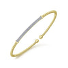 14K Yellow Gold Bujukan Diamond Bar Split Bangle - Everett Jewelry