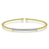 14K Yellow Gold Bujukan Diamond Bar Split Bangle - Everett Jewelry