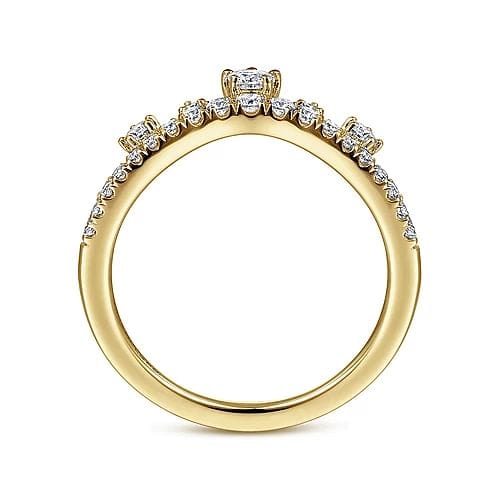 14K Yellow Gold Curved Diamond Anniversary Band - 0.4 ct - Everett Jewelry