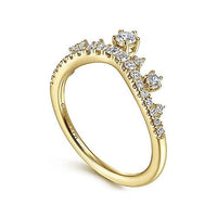 14K Yellow Gold Curved Diamond Anniversary Band - 0.4 ct - Everett Jewelry