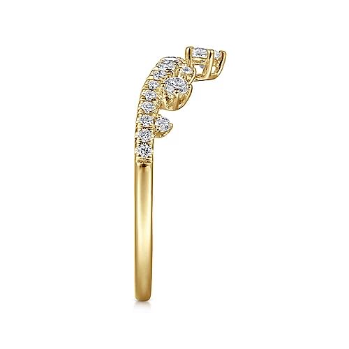14K Yellow Gold Curved Diamond Anniversary Band - 0.4 ct - Everett Jewelry