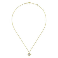 14K Yellow Gold Rope Diamond Pendant Necklace - Everett Jewelry