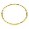 14K Yellow Gold Twisted Rope and Diamond Bangle - Everett Jewelry