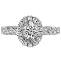 14kt Oval Halo Engagement Ring - Everett Jewelry