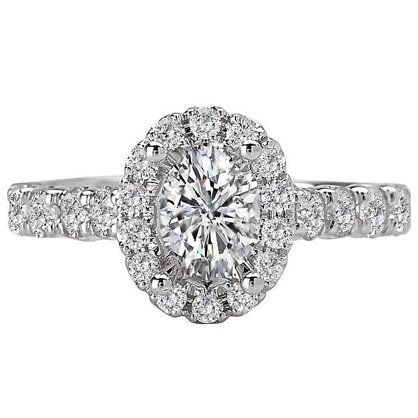 14kt Oval Halo Engagement Ring - Everett Jewelry