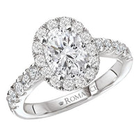 14kt Oval Halo Engagement Ring - Everett Jewelry