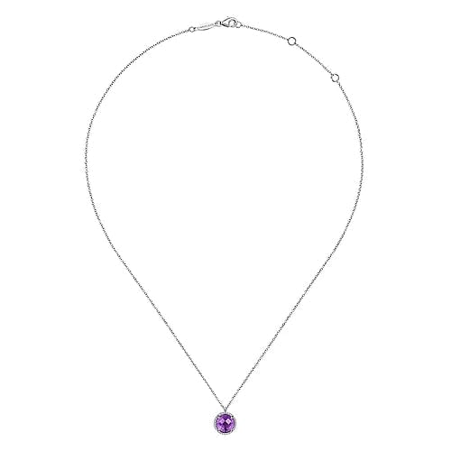 925 Sterling Silver Bujukan Amethyst Pendant Necklace - Everett Jewelry
