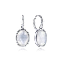 925 Sterling Silver Bujukan Rock Crystal and White Mother of Pearl Drop Earrings - Everett Jewelry