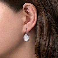 925 Sterling Silver Bujukan Rock Crystal and White Mother of Pearl Drop Earrings - Everett Jewelry