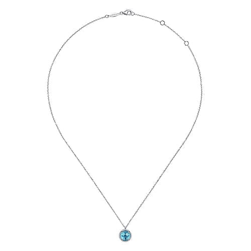 925 Sterling Silver Bujukan Swiss Blue Topaz Pendant Necklace - Everett Jewelry