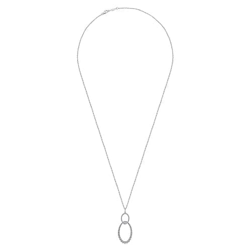 925 Sterling Silver Bujukan White Sapphire Circle Pendant Necklace - Everett Jewelry